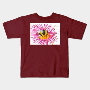 Bumble bee and Pink Flower Kids T-Shirt